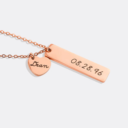 Collier avec pendentif en forme de cœur gravé • Cadeau pour meilleur ami