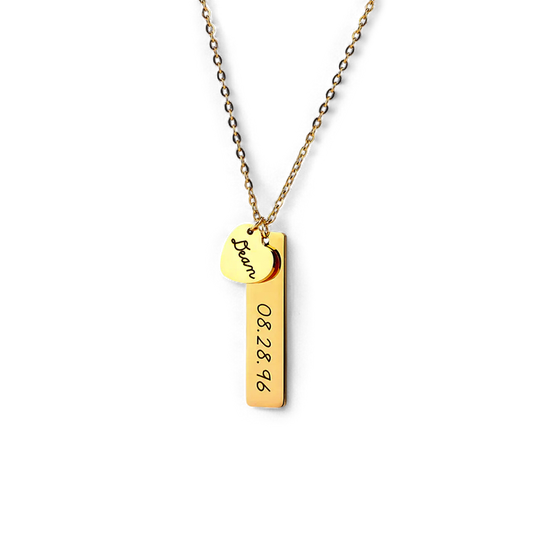 Collier avec pendentif en forme de cœur gravé • Cadeau pour meilleur ami