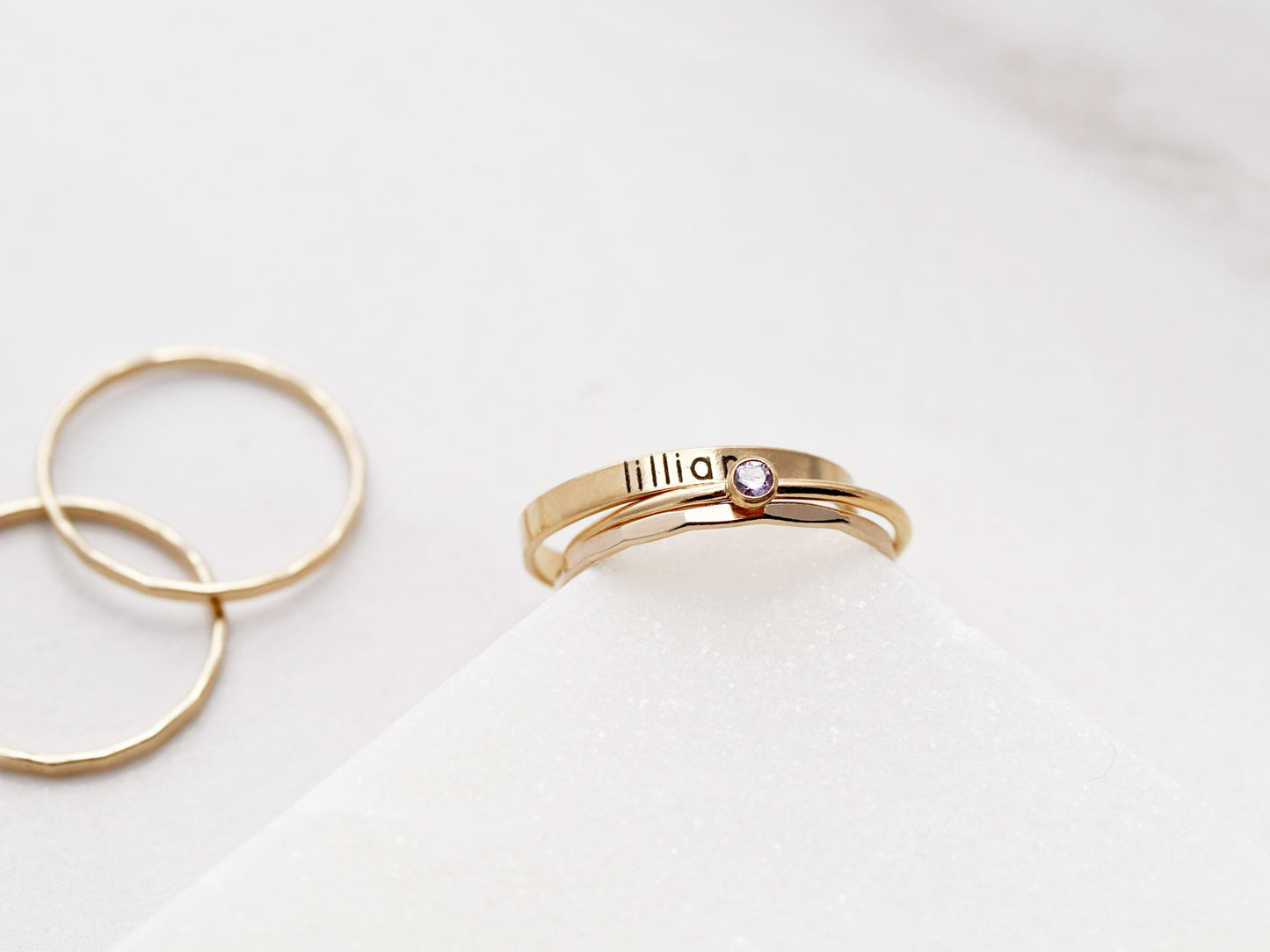 Bague empilable martelée