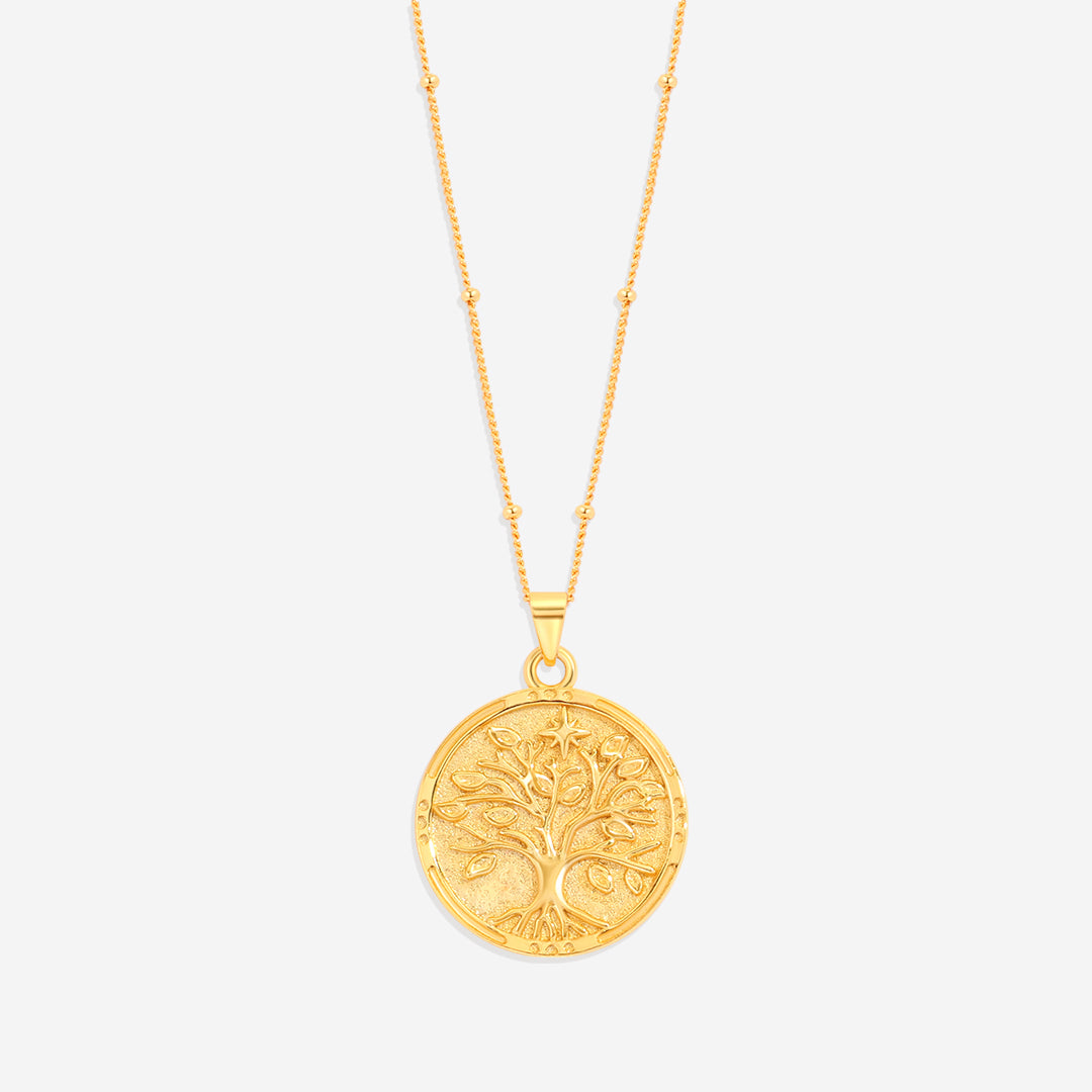 Collier avec pendentif en vermeil représentant l'arbre de vie
