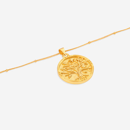 Collier avec pendentif en vermeil représentant l'arbre de vie