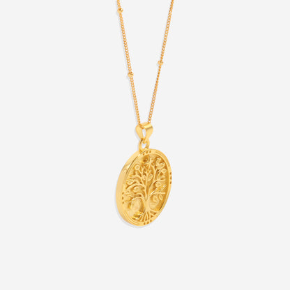 Collier avec pendentif en vermeil représentant l'arbre de vie
