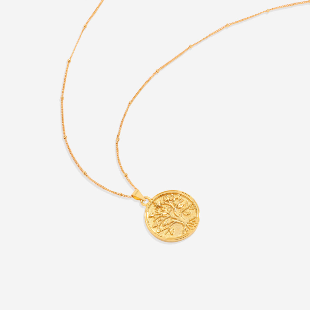 Collier avec pendentif en vermeil représentant l'arbre de vie
