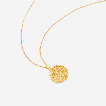 Collier avec pendentif en vermeil représentant l'arbre de vie