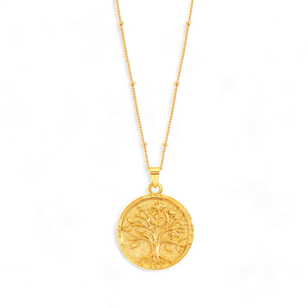 Collier avec pendentif en vermeil représentant l'arbre de vie
