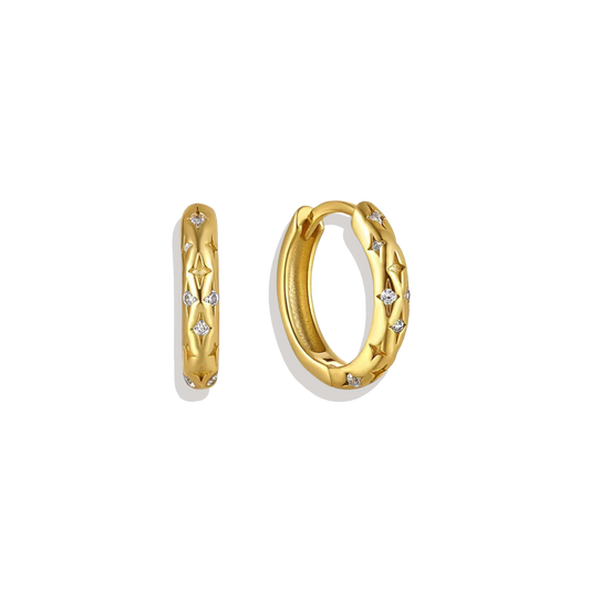 Boucles d'oreilles Huggie Étoiles filantes