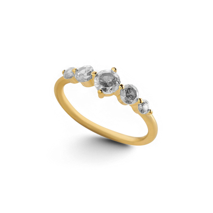 Bague de déclaration à cinq pierres de naissance