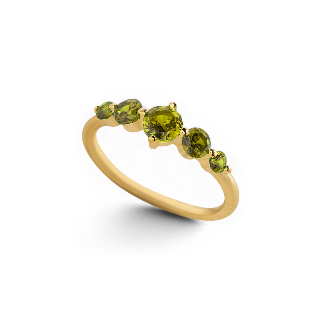 Bague de déclaration à cinq pierres de naissance