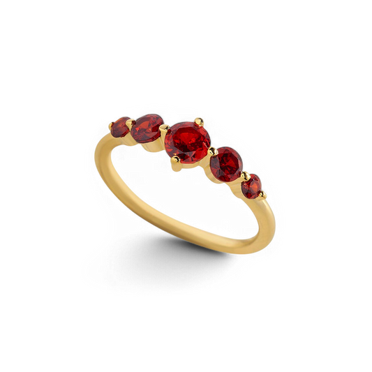 Bague de déclaration à cinq pierres de naissance