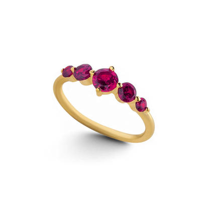 Bague de déclaration à cinq pierres de naissance