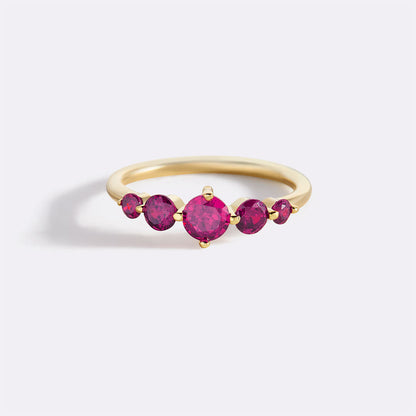 Bague de déclaration à cinq pierres de naissance