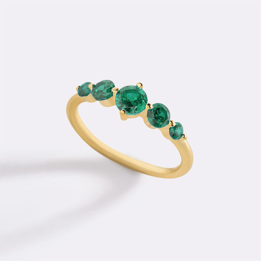 Bague de déclaration à cinq pierres de naissance