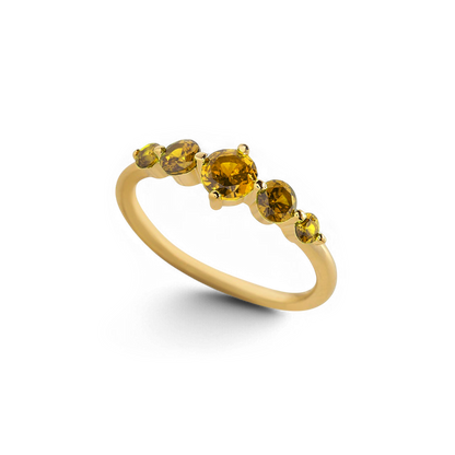Bague de déclaration à cinq pierres de naissance