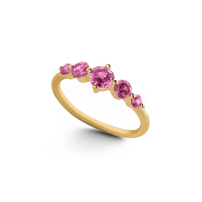 Bague de déclaration à cinq pierres de naissance