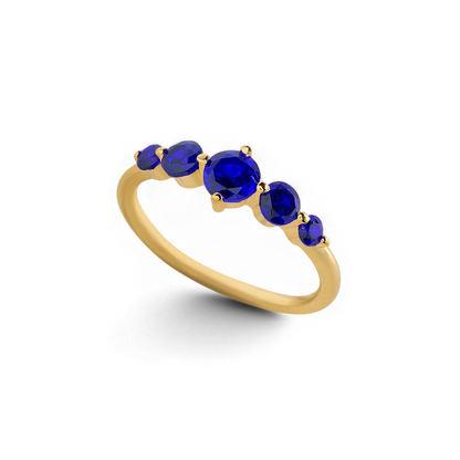 Bague de déclaration à cinq pierres de naissance