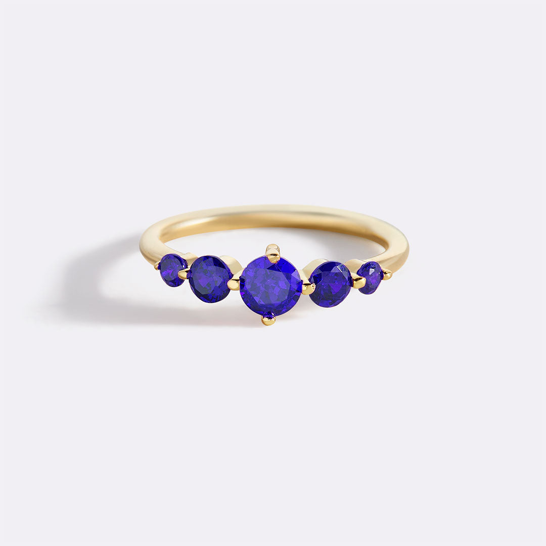 Bague de déclaration à cinq pierres de naissance