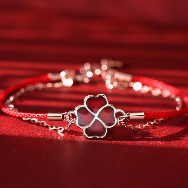 Bracelet trèfle à quatre feuilles - Porte-bonheur de l'amitié