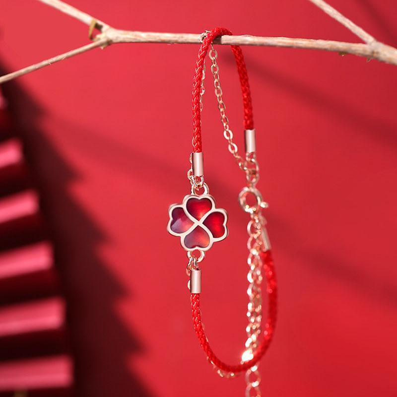 Bracelet trèfle à quatre feuilles - Porte-bonheur de l'amitié