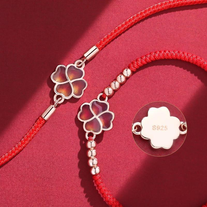 Bracelet trèfle à quatre feuilles - Porte-bonheur de l'amitié