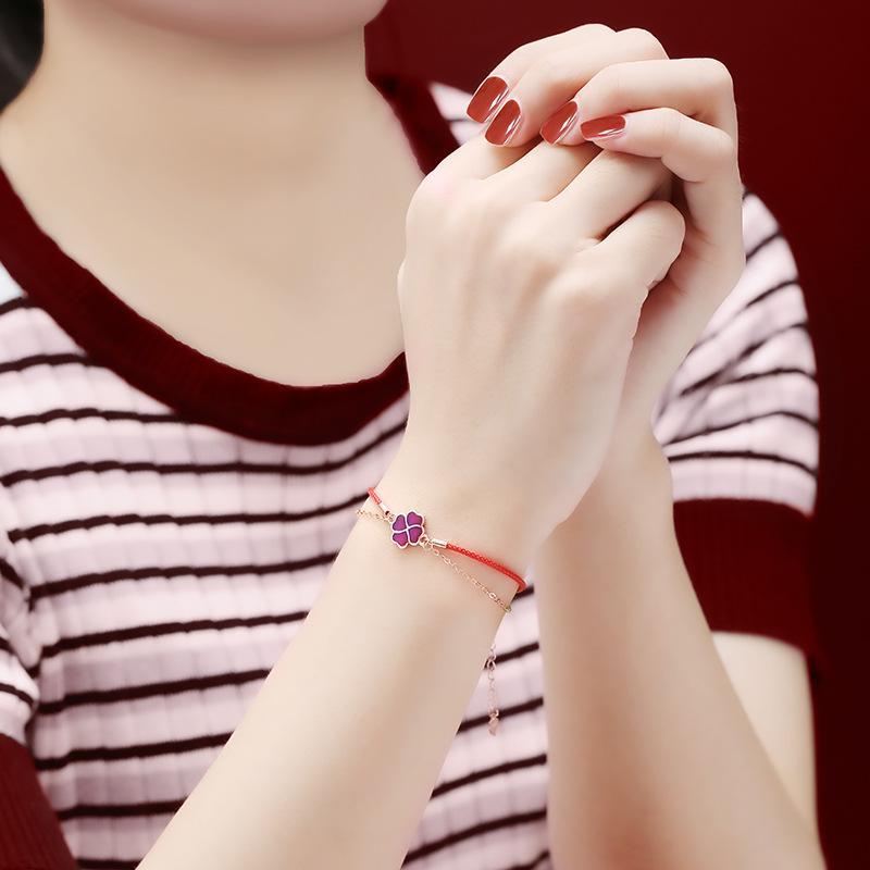 Bracelet trèfle à quatre feuilles - Porte-bonheur de l'amitié