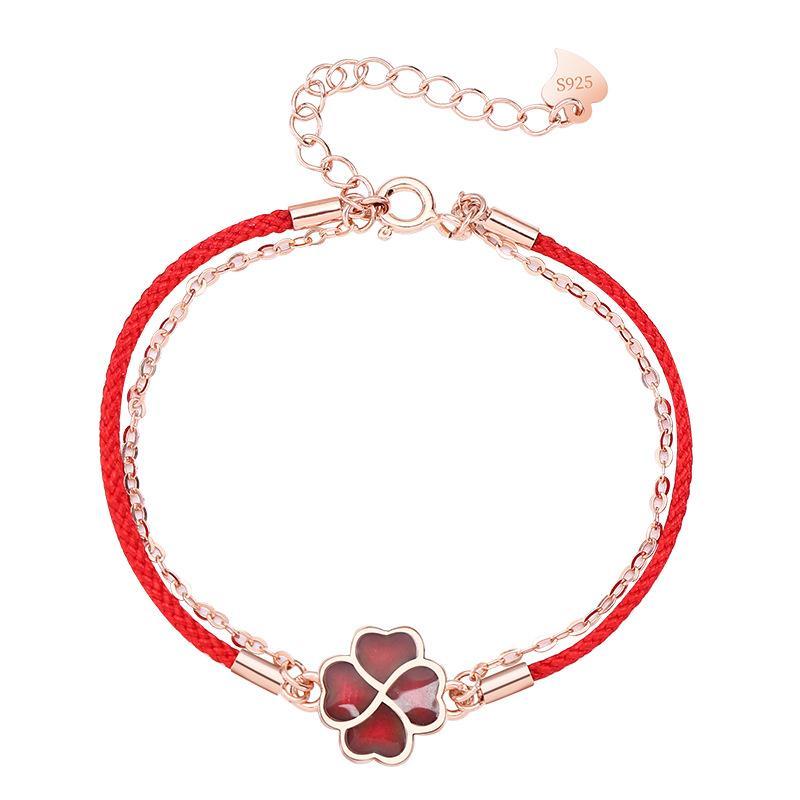 Bracelet trèfle à quatre feuilles - Porte-bonheur de l'amitié