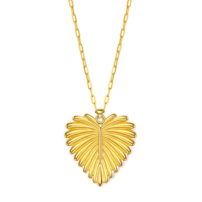 Collier avec pendentif palmier en forme de cœur