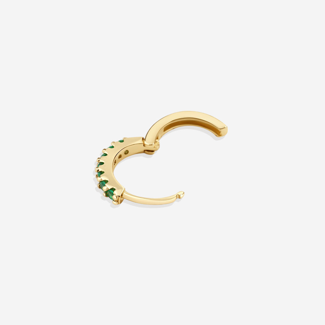 Boucles d'oreilles créoles dormeuses en pierres précieuses