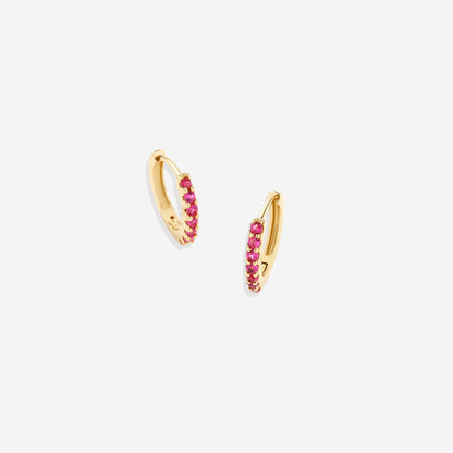 Boucles d'oreilles créoles dormeuses en pierres précieuses
