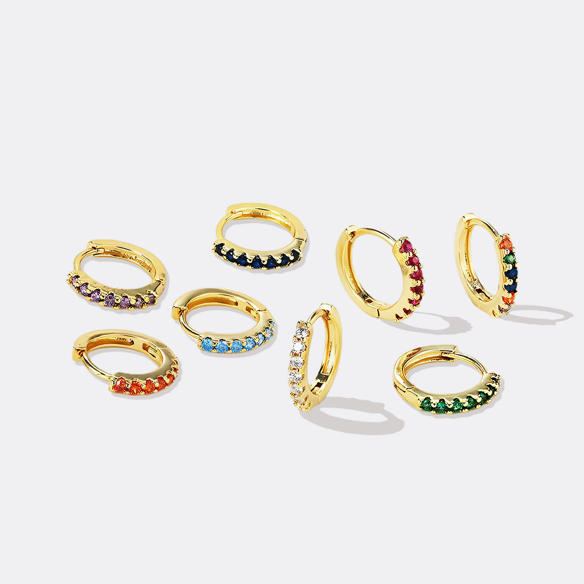 Boucles d'oreilles créoles dormeuses en pierres précieuses