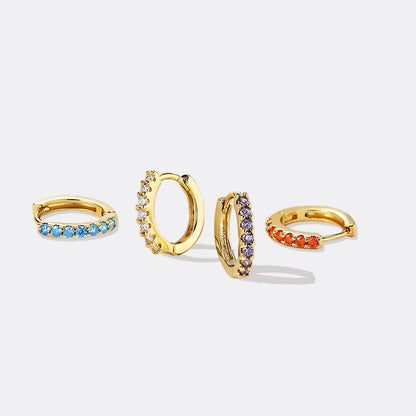 Boucles d'oreilles créoles dormeuses en pierres précieuses