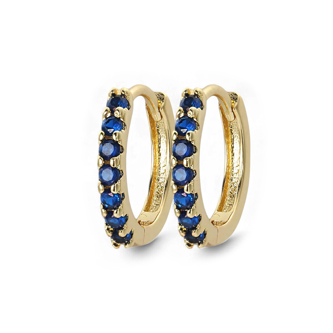 Boucles d'oreilles créoles dormeuses en pierres précieuses