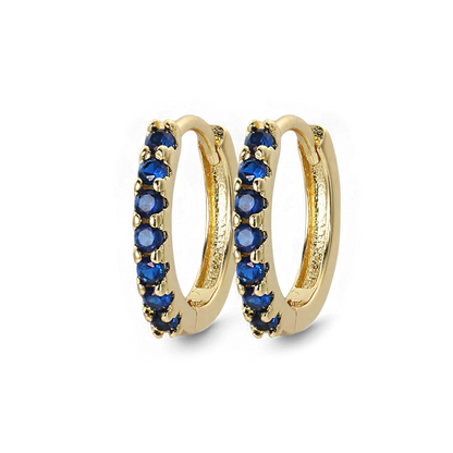 Boucles d'oreilles créoles dormeuses en pierres précieuses
