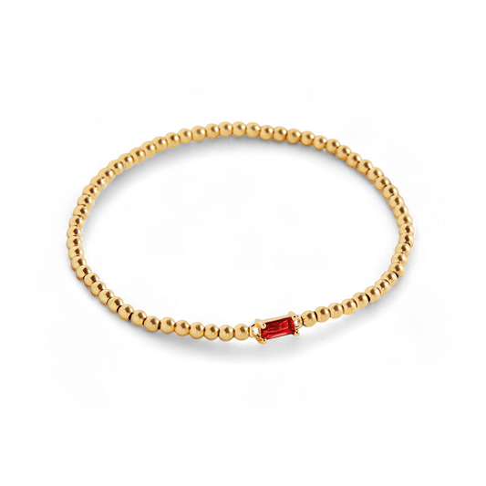 Bracelet en perles d'or avec pierre de naissance