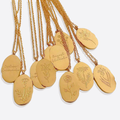 Collier pendentif fleur de naissance en or