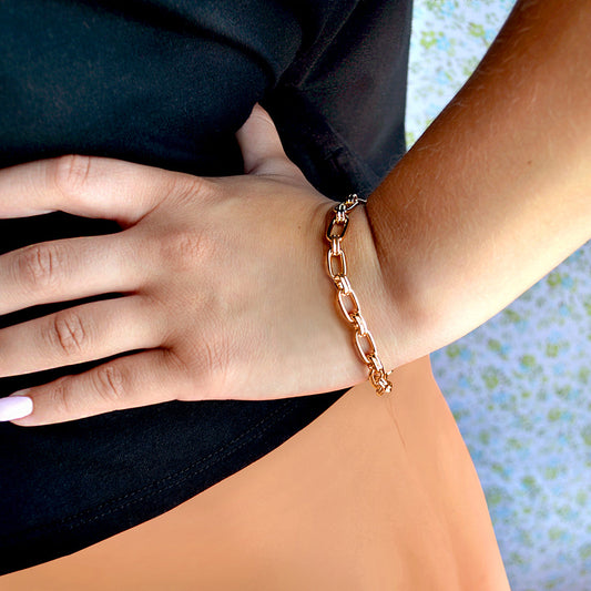 Bracelet chaîne trombone épais