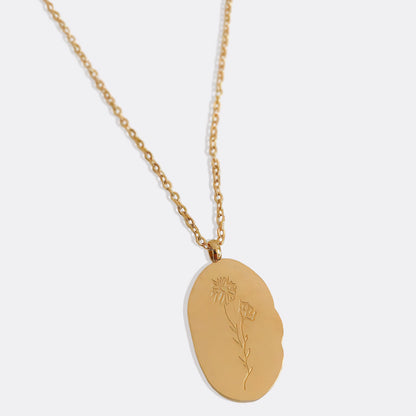 Collier pendentif fleur de naissance en or