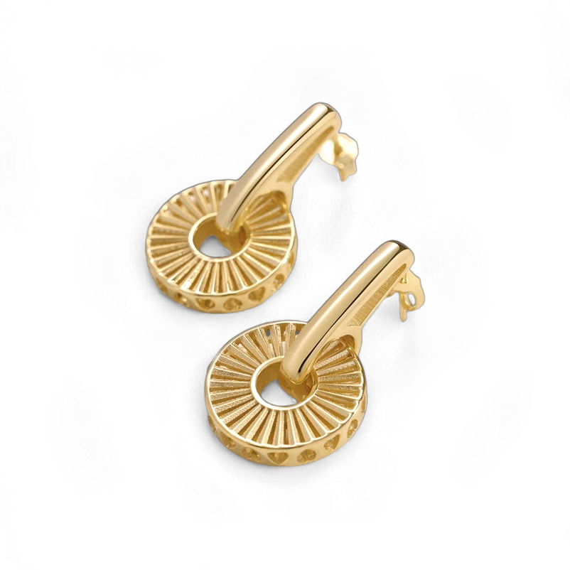 Boucles d'oreilles pendantes en vermeil doré