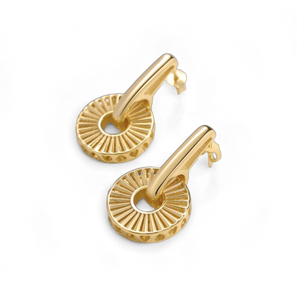 Boucles d'oreilles pendantes en vermeil doré