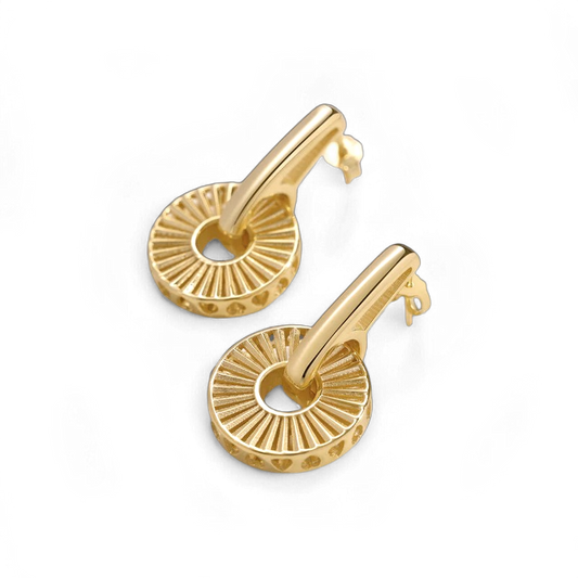 Boucles d'oreilles pendantes en vermeil doré