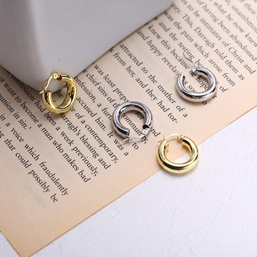 Boucles d'oreilles créoles épaisses et creuses