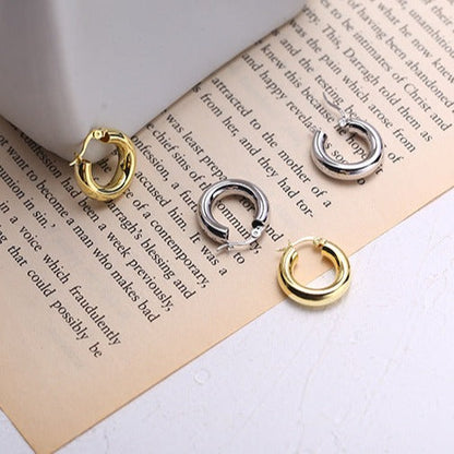 Boucles d'oreilles créoles épaisses et creuses