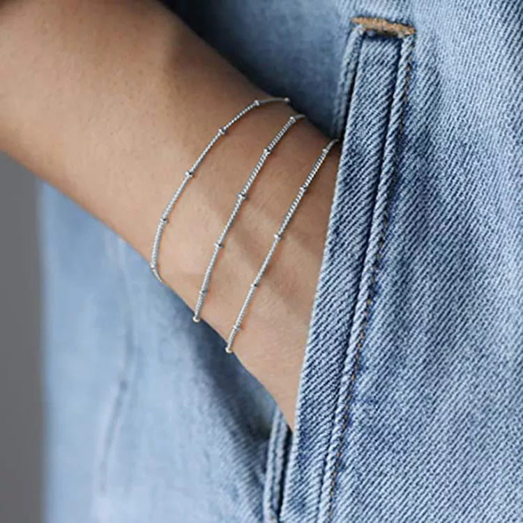 Bracelet chaîne satellite triple couche