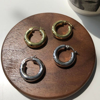 Boucles d'oreilles créoles épaisses et creuses