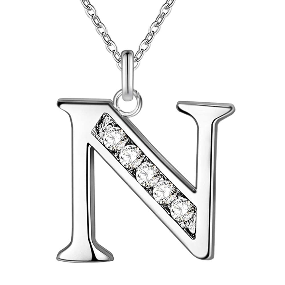 Collier satellite avec lettres en cristal