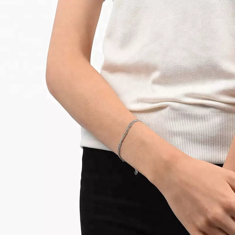 Bracelet chaîne satellite triple couche