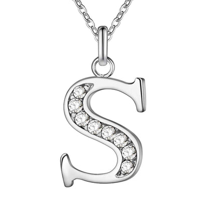 Collier satellite avec lettres en cristal