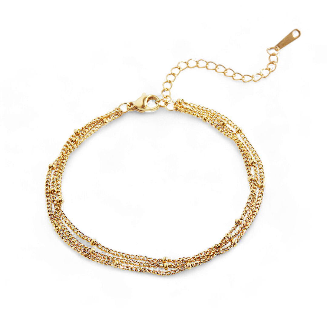 Bracelet chaîne satellite triple couche