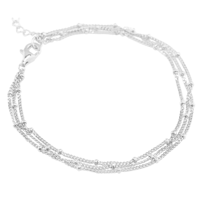 Bracelet chaîne satellite triple couche