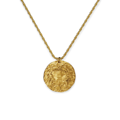 Collier pendentif zodiaque en or martelé