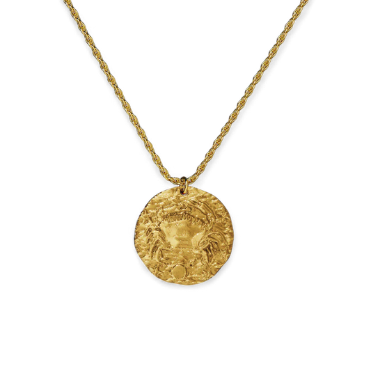 Collier pendentif zodiaque en or martelé
